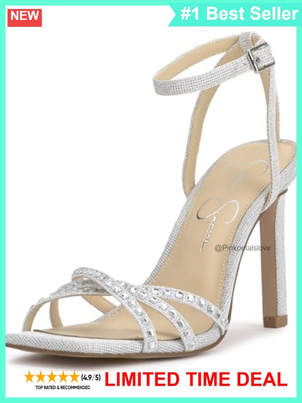 Women's Leonah Sandals 3.7 Inch Stiletto Heel Open Square Toe Synthetic Upper
